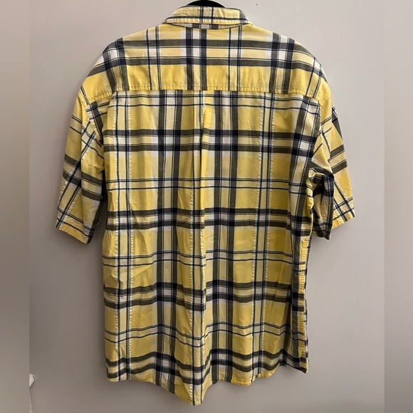 Enro Yellow Plaid Short Sleeve Button Down Shirt Size XL - Picture 2 of 4